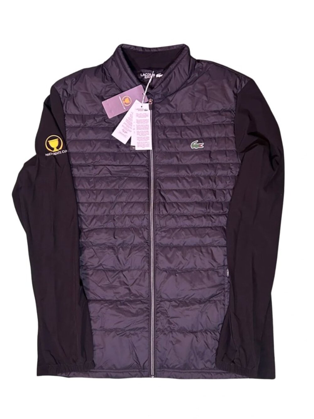 Lacoste Sport Black Presidents Cup Full-Zip Puffer Jacket Golf